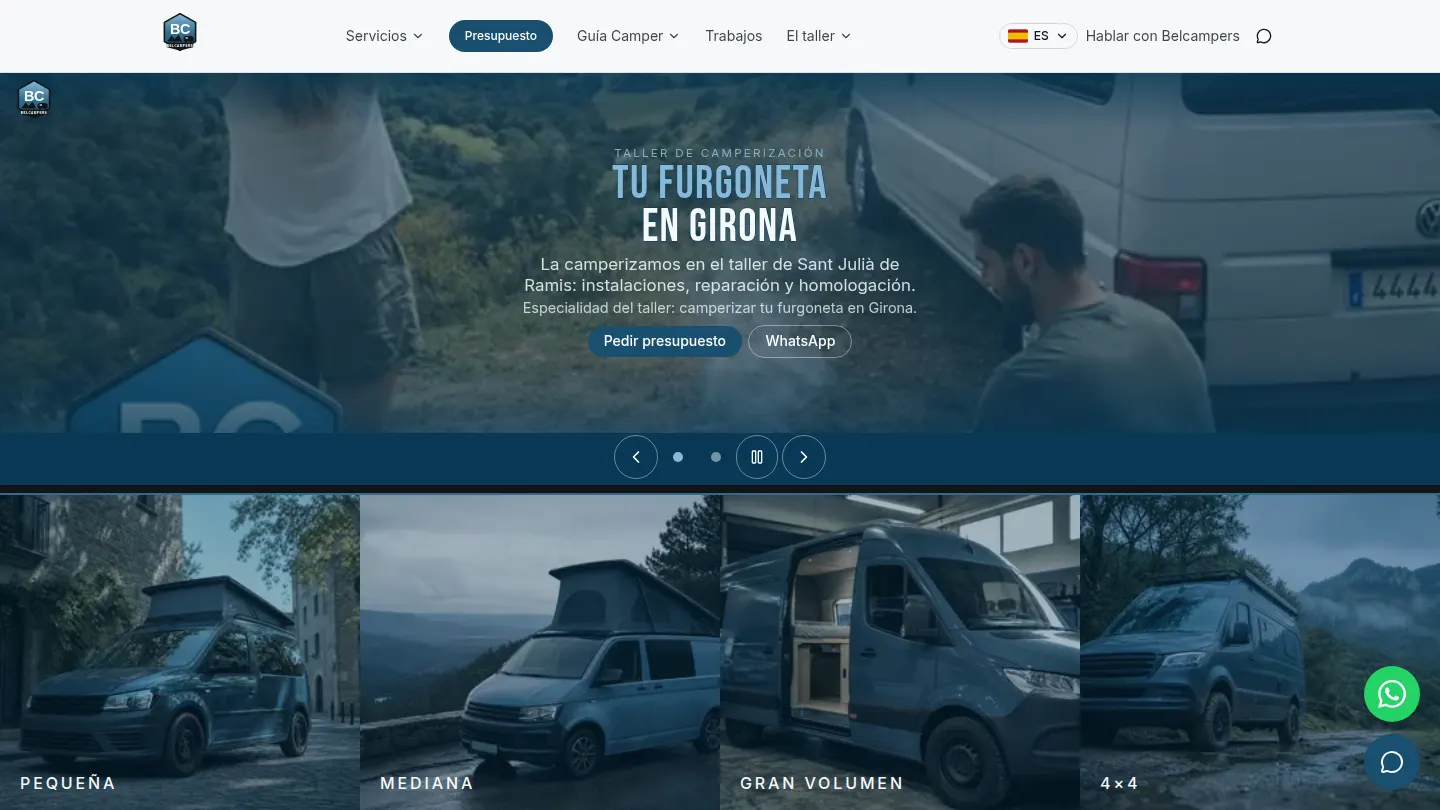 Web del taller Belcampers