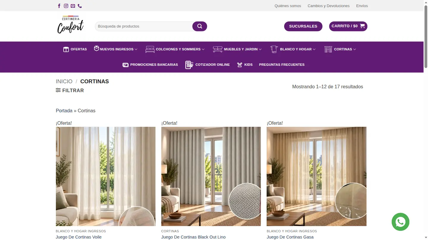 Tienda online de Cortinería Confort — categoria escritorio